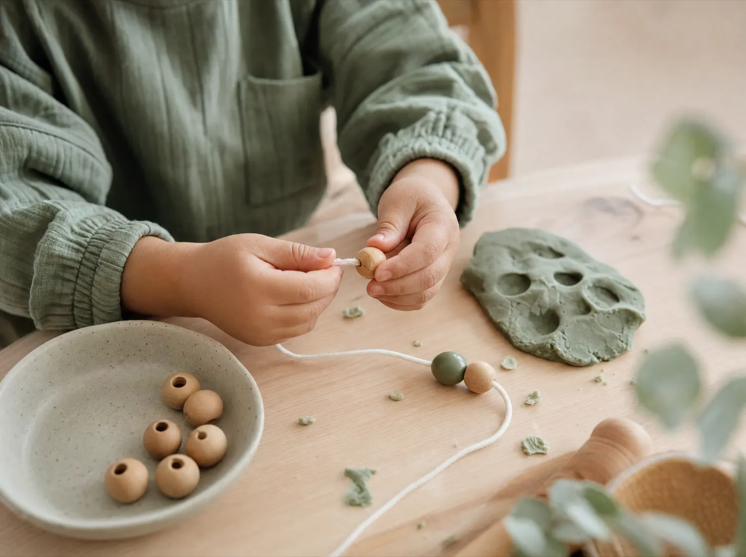 A child building fine-motor skills
